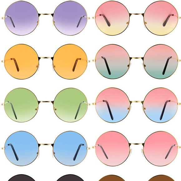 John Lennon style Sunglasses Round Retro vintage style 60s 70s hippie glasses - Picture 1 of 2